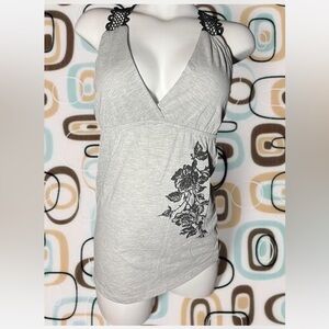 Stylish Gray Floral Women's Camisole